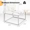 Modern Glass Square Coffee Table with Metal Frame for Living Room - 27.5" x 27.5" x 16" (L x W x H)